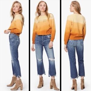 MOTHER SUPERIOR The Tripper Chew Denim Jeans In Cryin' Cowboys Wash 🧡